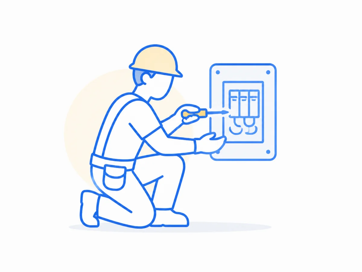 Elektryk pracujący przy instalacji